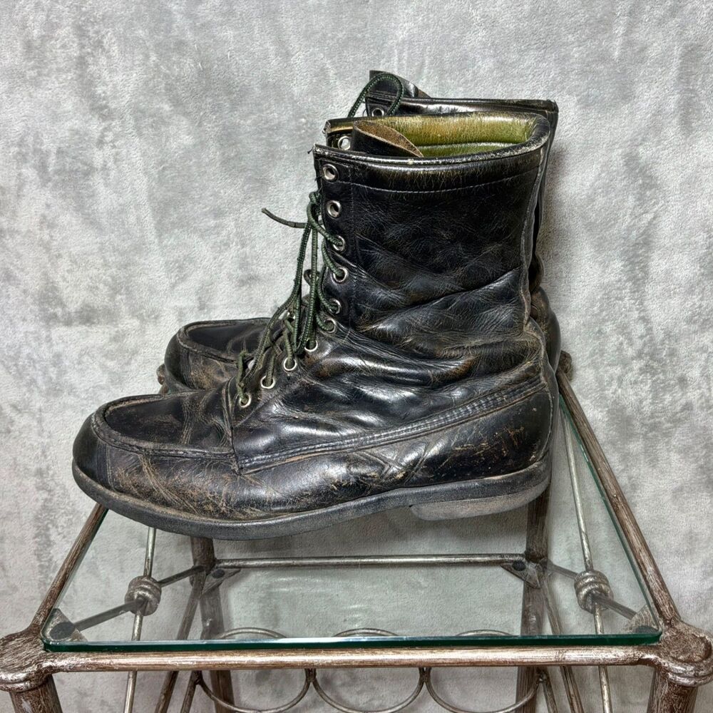 VTG Browning The Sportsman’s Boot Leather Hunting Combat Boots Men 11D USA Green
